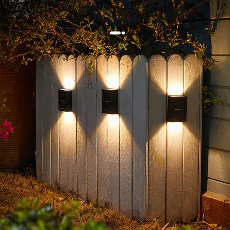 Solar Double Shade Wall Light – Elegant Outdoor Lighting with Unique Light Effect for Gardens and Patios, Weatherproof IP65 3