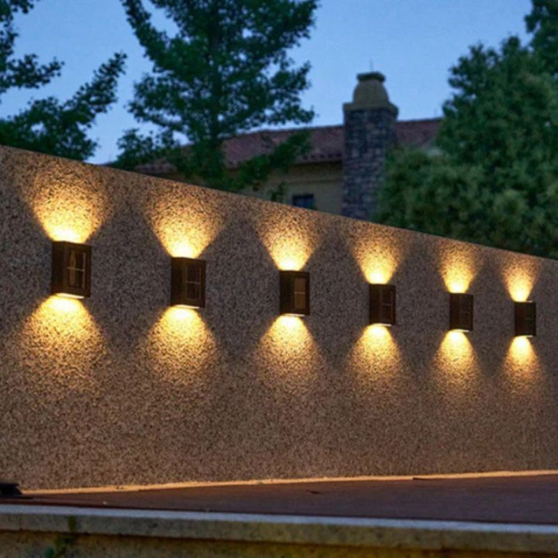 Solar Double Shade Wall Light – Elegant Outdoor Lighting with Unique Light Effect for Gardens and Patios, Weatherproof IP65 5