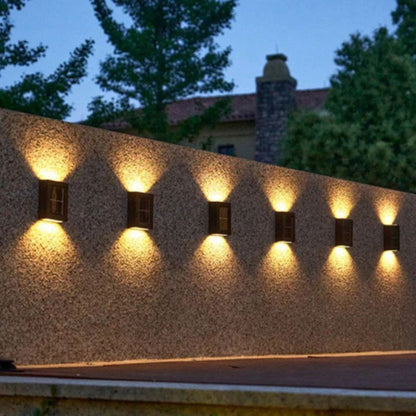 Solar Double Shade Wall Light – Elegant Outdoor Lighting with Unique Light Effect for Gardens and Patios, Weatherproof IP65 5
