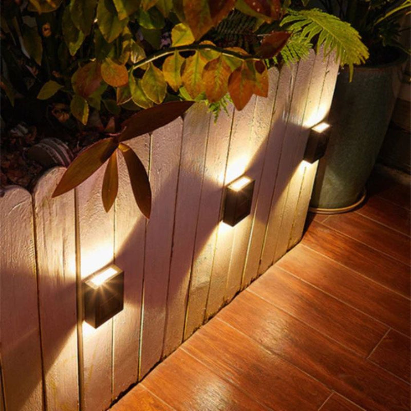 Solar Double Shade Wall Light – Elegant Outdoor Lighting with Unique Light Effect for Gardens and Patios, Weatherproof IP65 6