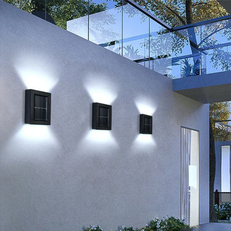Solar Double Shade Wall Light – Elegant Outdoor Lighting with Unique Light Effect for Gardens and Patios, Weatherproof IP65 9