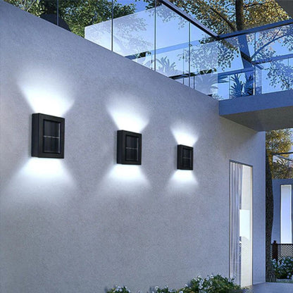 Solar Double Shade Wall Light – Elegant Outdoor Lighting with Unique Light Effect for Gardens and Patios, Weatherproof IP65 9