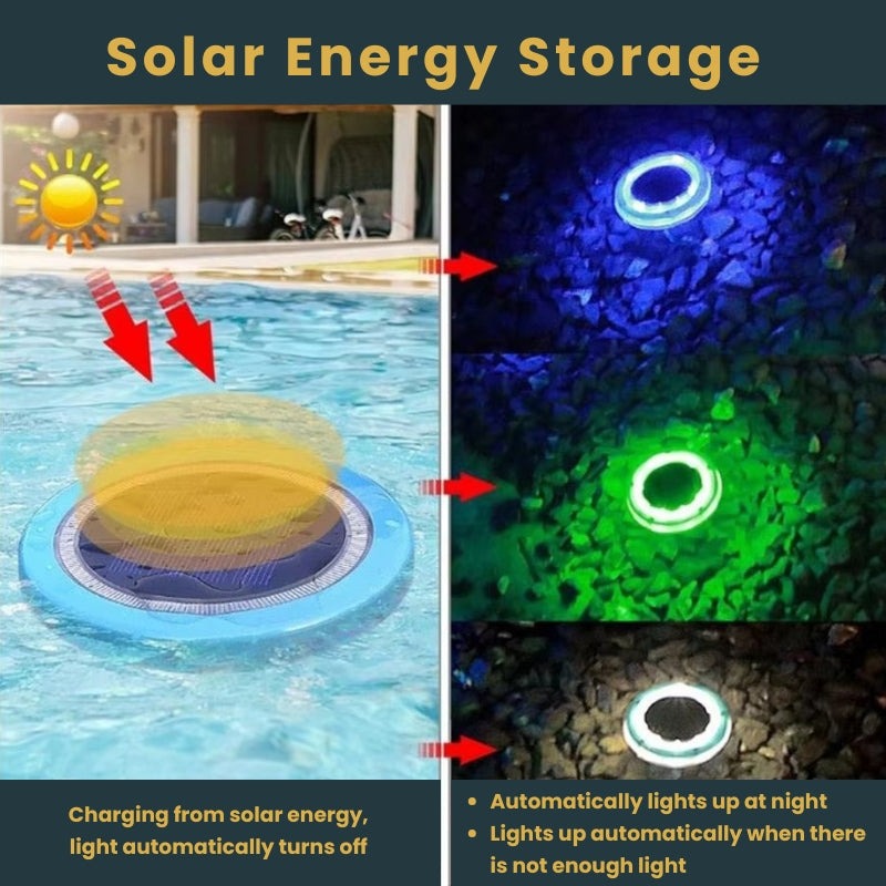 Solar Powered Pool Float Lights for Outdoor Use