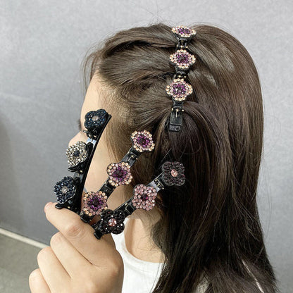 Shiny Gemstone Braid Hair Barrettes