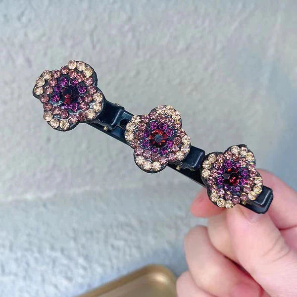 Shiny Gemstone Braid Hair Barrettes