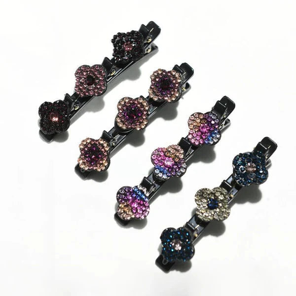 Shiny Gemstone Braid Hair Barrettes