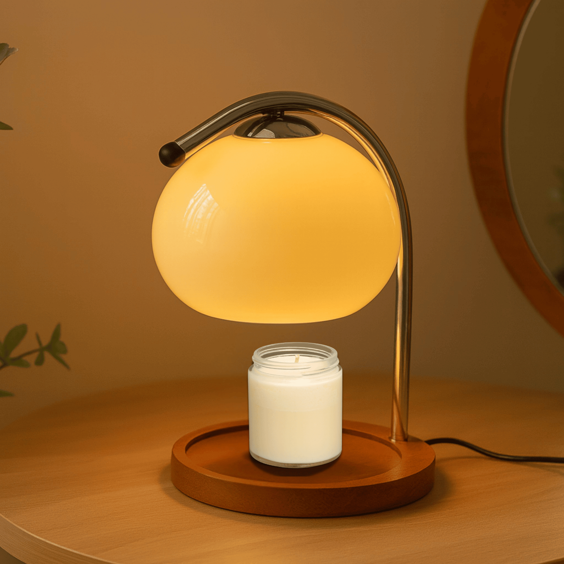 Stained Glass Aroma Lamp with LED Light – Candle Warmer for Aromatherapy, Smokeless and Elegant Design 3