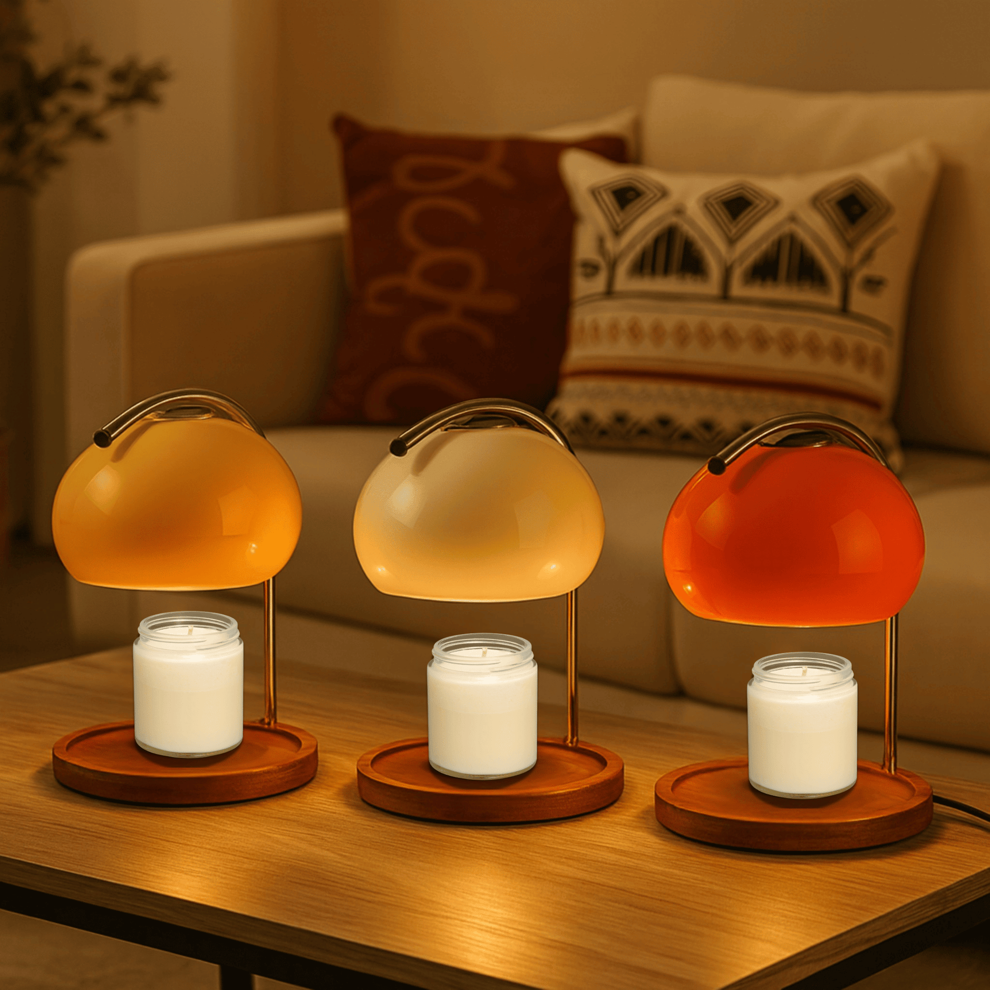 Stained Glass Aroma Lamp with LED Light – Candle Warmer for Aromatherapy, Smokeless and Elegant Design 4
