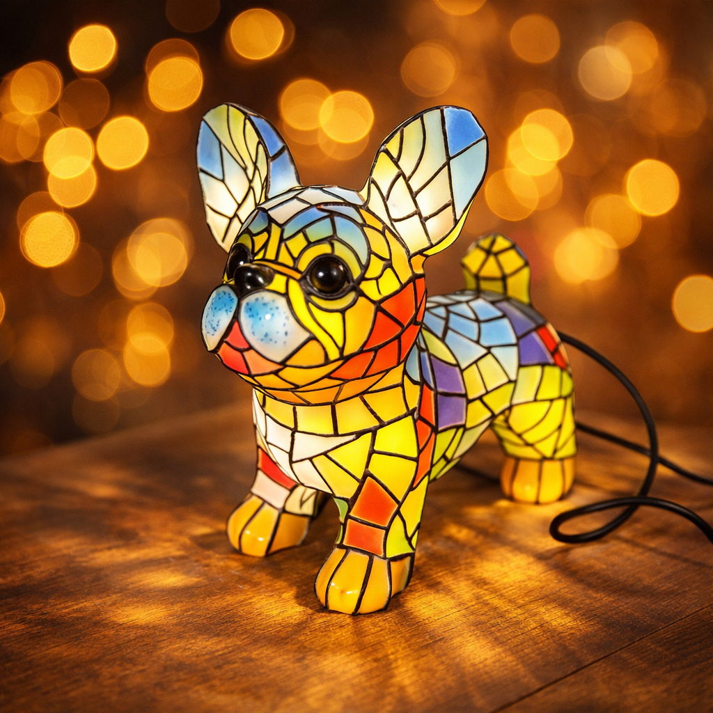 Cute Dog Table Lamp – Decorative Resin Pet Light - Pexav