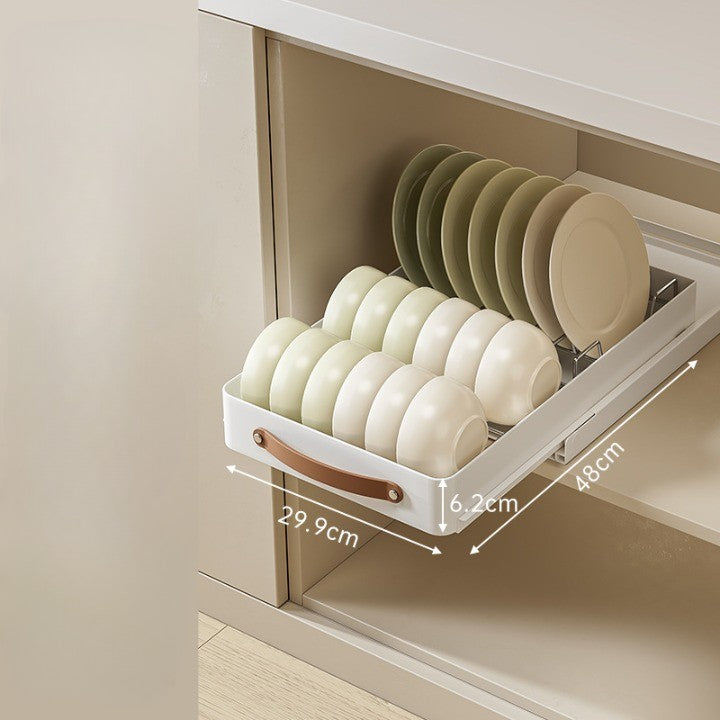 Silver Slide-Out Kitchen Storage Tray Organizer