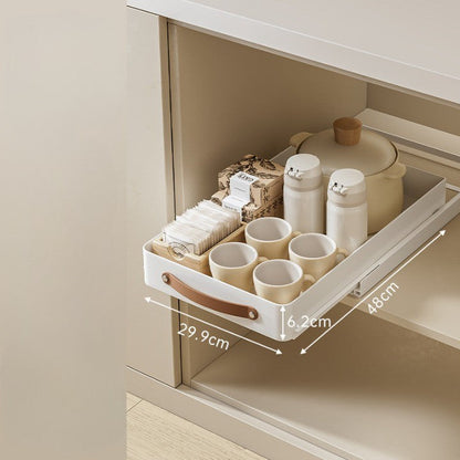 Silver Slide-Out Kitchen Storage Tray Organizer