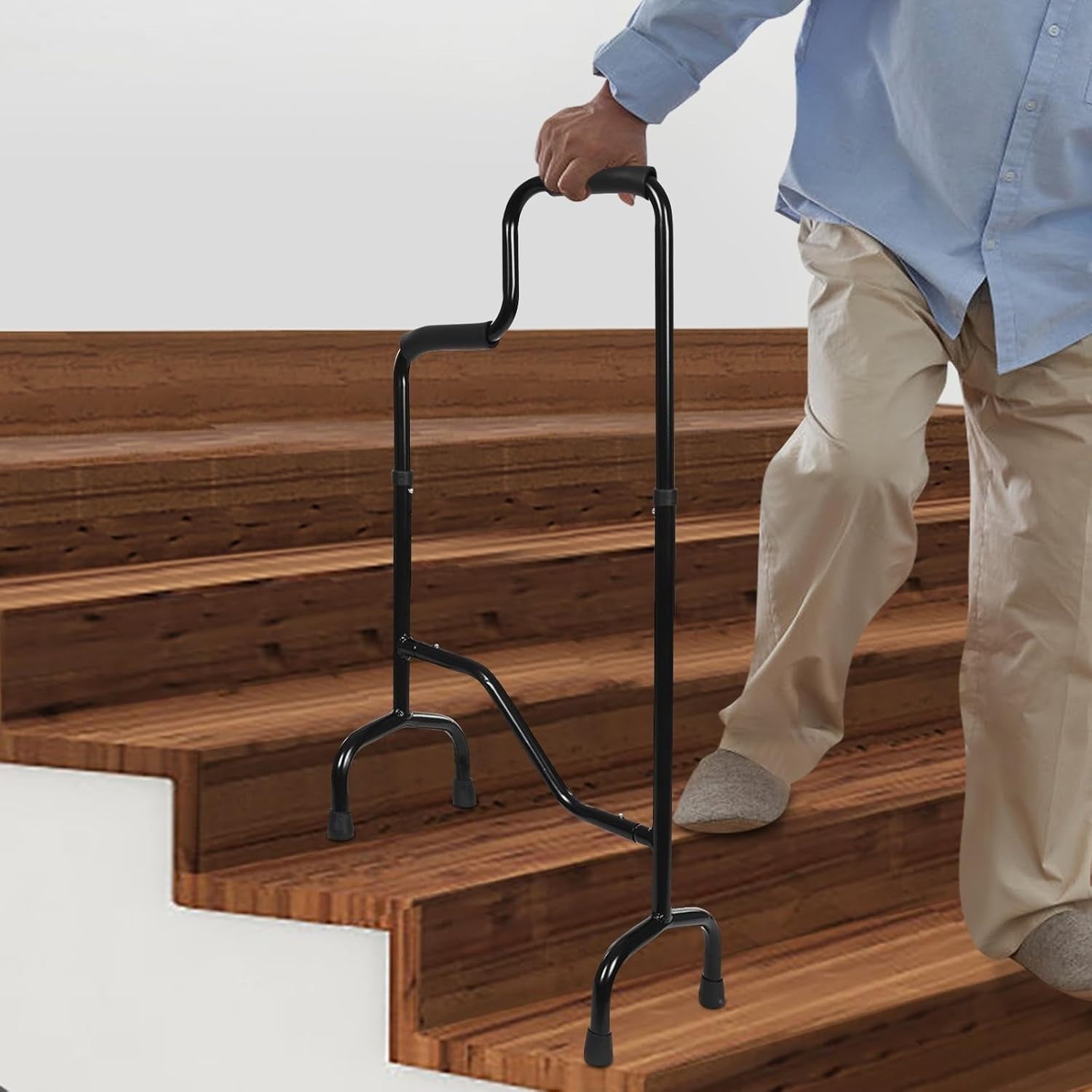 Senior Stair Support Cane - Adjustable Walking Aid - Pexav