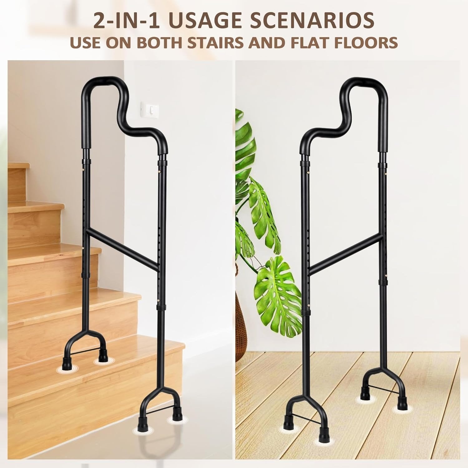 Stair Climbing Assist Cane – Adjustable Height Step Aid for Seniors with Hip or Knee Pain, Easy Walk Up or Down Stairs