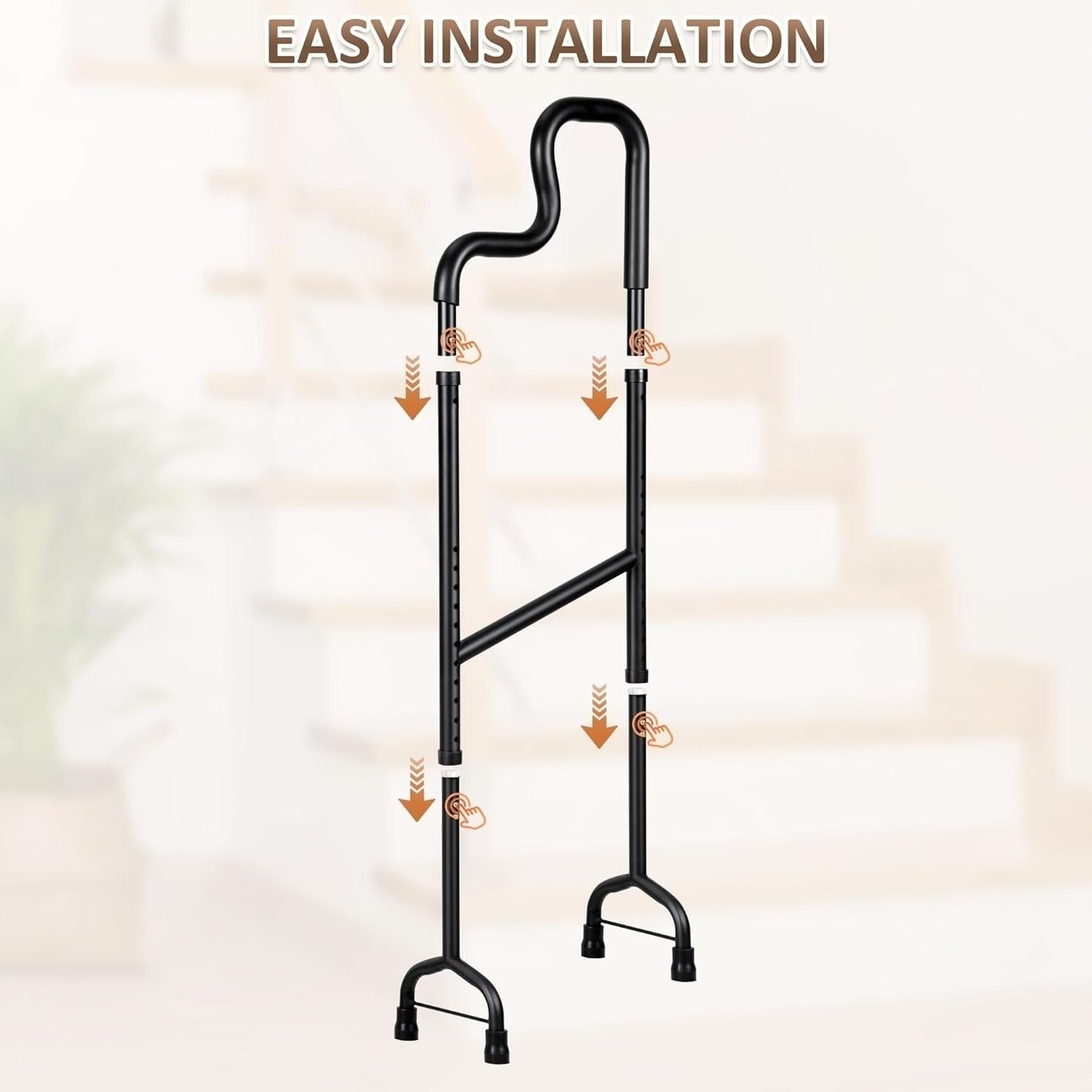 Stair Climbing Assist Cane – Adjustable Height Step Aid for Seniors with Hip or Knee Pain, Easy Walk Up or Down Stairs