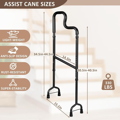 Stair Climbing Assist Cane – Adjustable Height Step Aid for Seniors with Hip or Knee Pain, Easy Walk Up or Down Stairs