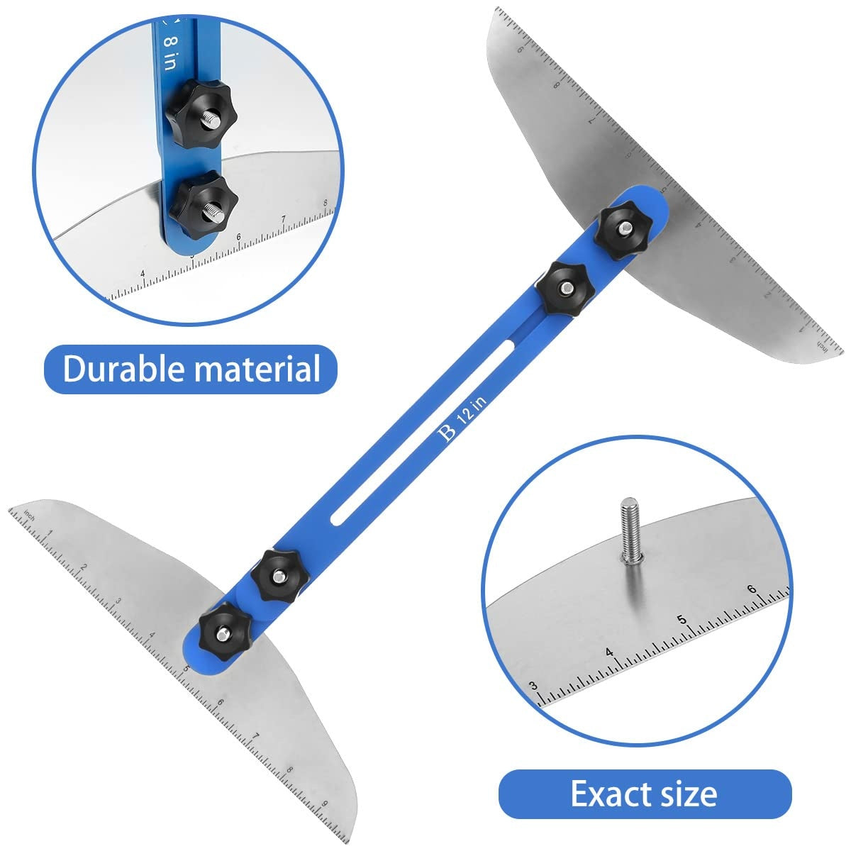 Stair Tread Jig Template Tool – Adjustable Gauge Made from Durable Material for Stairs, Risers, Shelves, and Partitions.