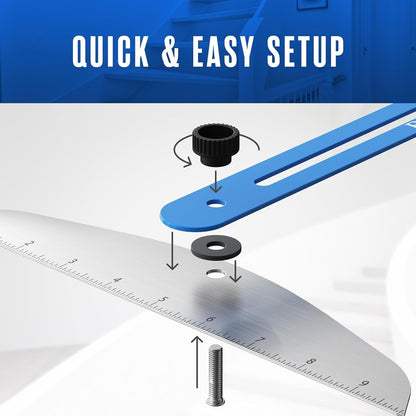 Stair Tread Jig Template Tool – Adjustable Gauge Made from Durable Material for Stairs, Risers, Shelves, and Partitions.