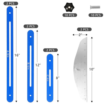 Stair Tread Jig Template Tool – Adjustable Gauge Made from Durable Material for Stairs, Risers, Shelves, and Partitions.