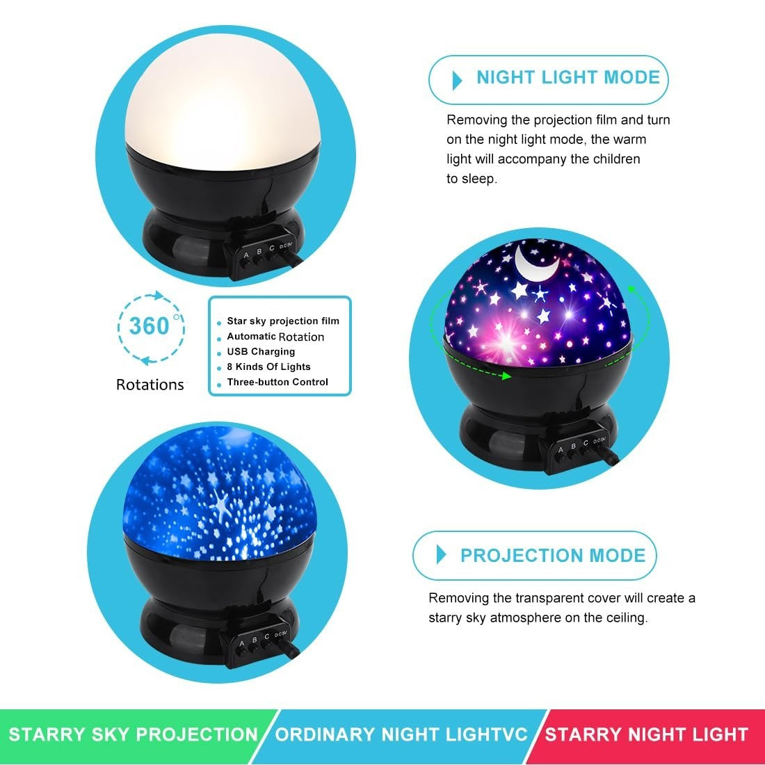 Star Projector Lamp - Night Sky Light - Relaxing Bedroom Decor