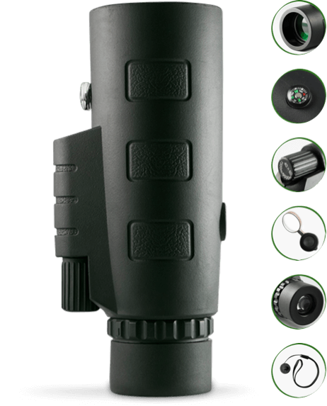 Compact 12X50 Waterproof Monocular with Phone Adapter