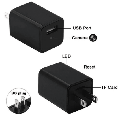Compact 1080P Hidden Spy Camera Charger