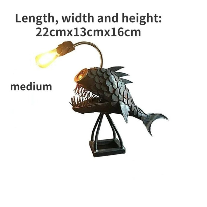 Steampunk Angler Fish Lamp, Anglerfish Lamp Floor-standing Retro Art Table Lamp
