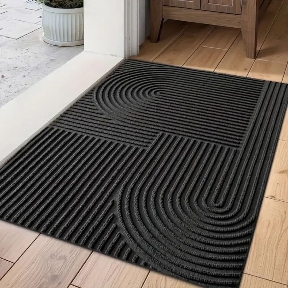 Waterproof Non-Slip Entrance Mat with Modern Curve Design - Pexav