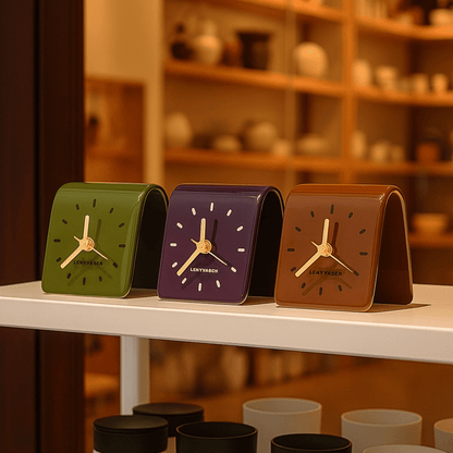 Stylish Ceramic Desk Clock – Minimalist Square Design for Modern Home Décor, Silent Needle Movement, Compact Lightweight 1