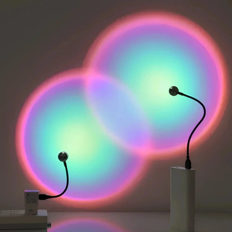Sunset Projector Lamp - USB Powered LED Mood Light with 7 Color Modes for Relaxing Mood Lighting in Bedroom 2
