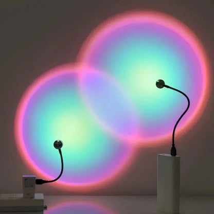 Sunset Projector Lamp - USB Powered LED Mood Light with 7 Color Modes for Relaxing Mood Lighting in Bedroom 2