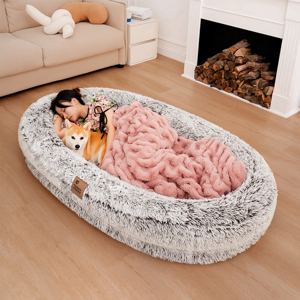 Extra Large Plush Pet Oval Bed for Humans Dogs