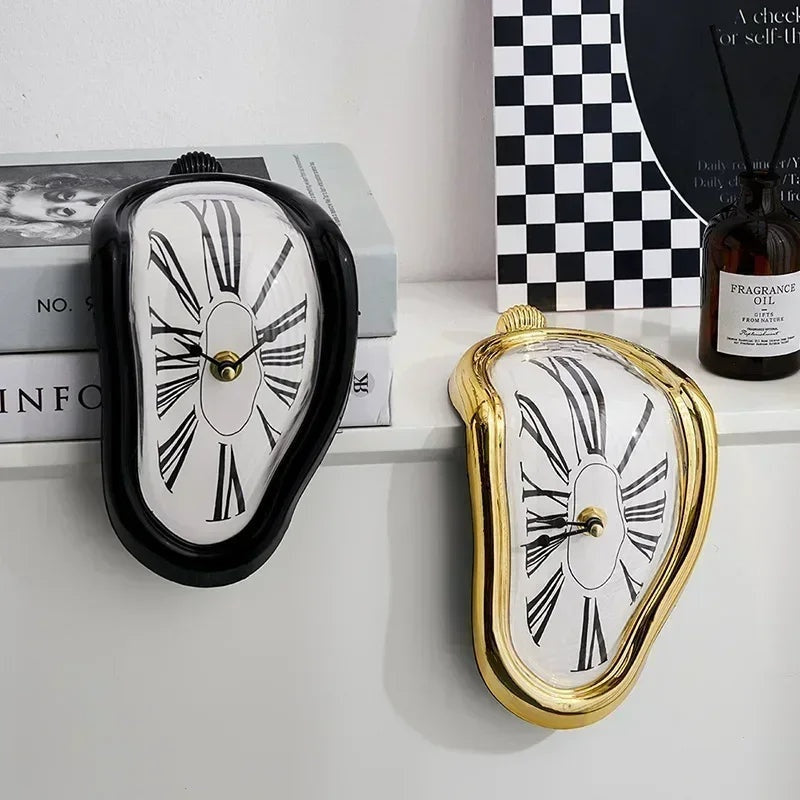 Unique Melted Wall Clock with Roman Numerals Quartz Movement - Pexav