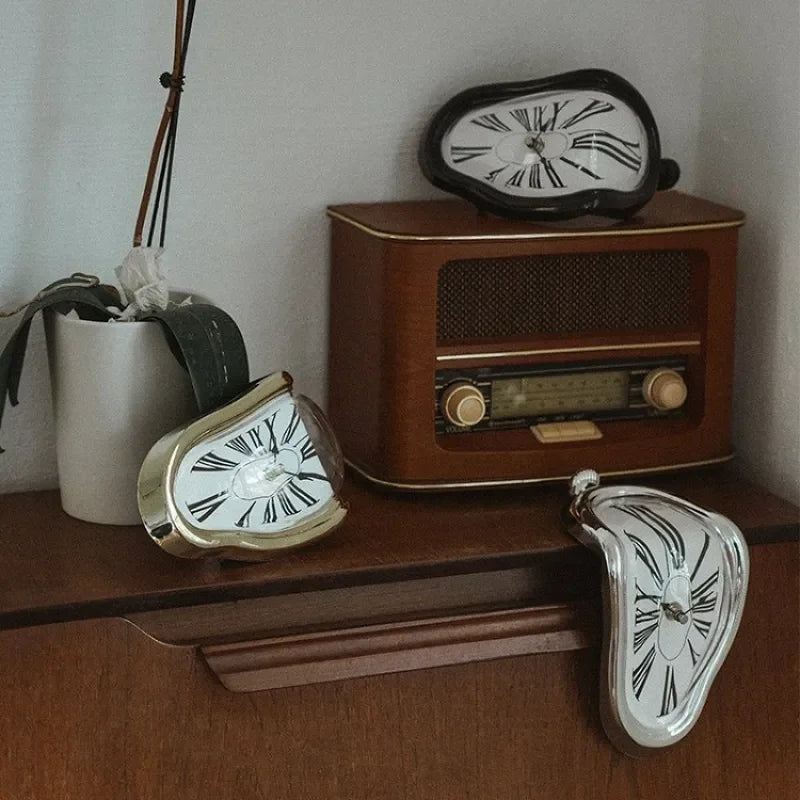 Surreal Melting Wall Clock with Roman Numerals Quartz Movement