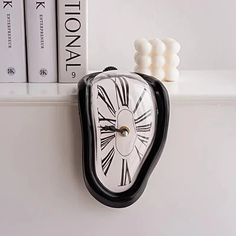 Unique Melted Wall Clock with Roman Numerals Quartz Movement