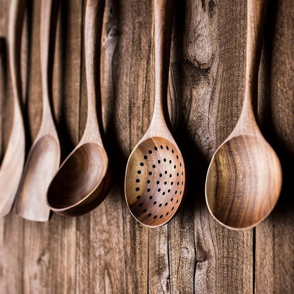 Sustainable 5-Piece Wooden Utensil Set – Eco-Friendly Cooking Utensils with Spatula and More 3