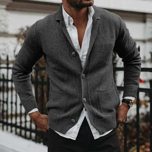 Simple Pocket Knit Cardigan - Pexav