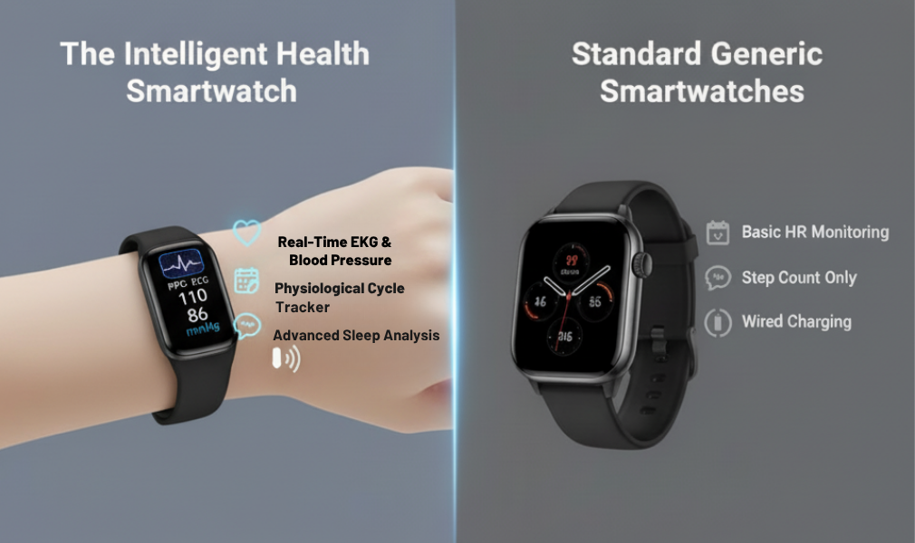 Accurate Fitness Tracker Watch with EKG & Heart Rate
