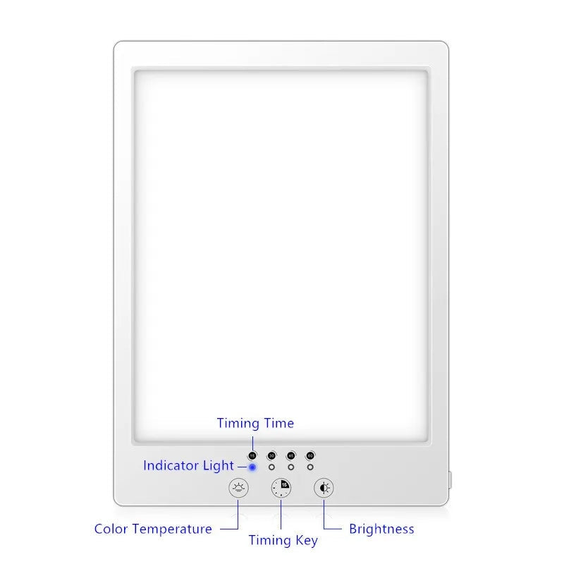 Therapy Light Panel with Stepless Dimming and Timer Control