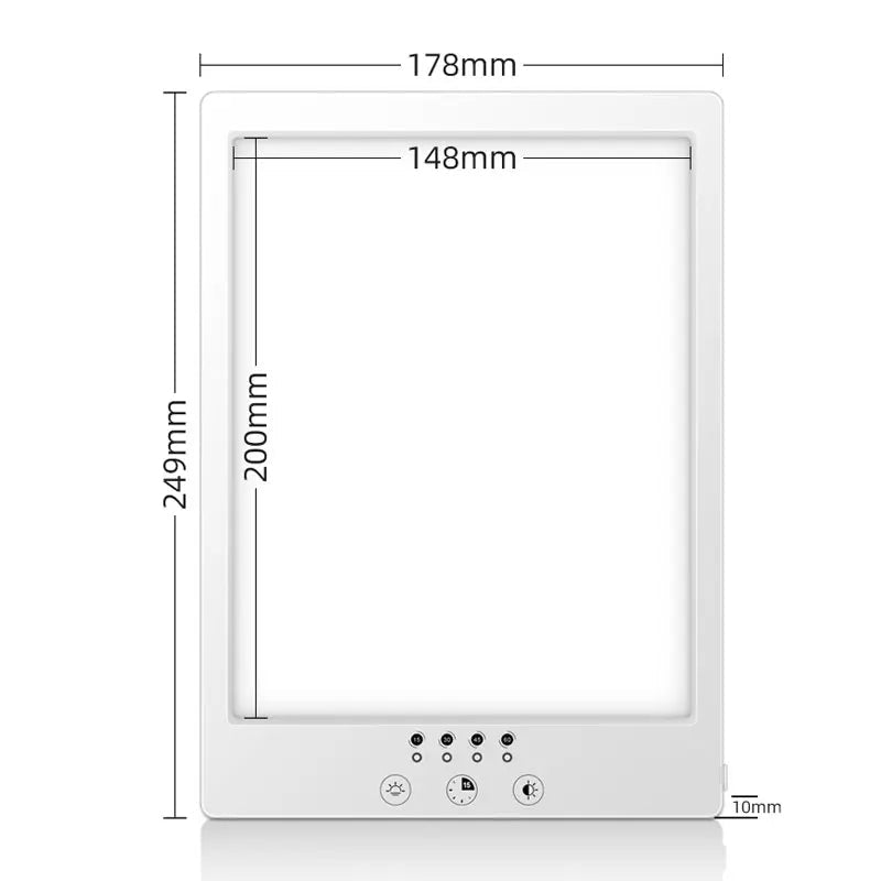 Therapy Light Panel with Stepless Dimming and Timer Control