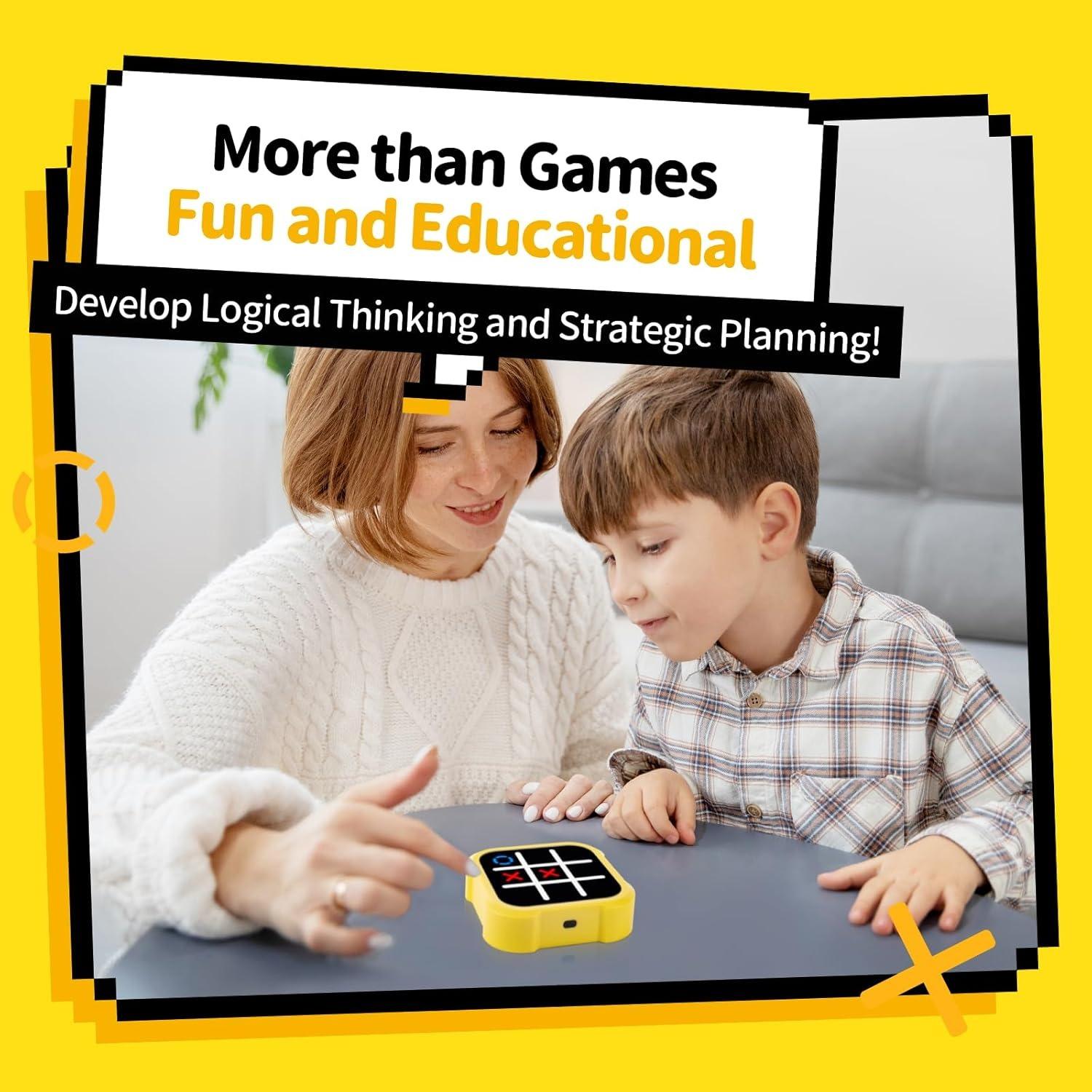 Tic-Tac-Toe Board Game with Fun & Educational, Compact Design, Multiple Play Modes, Safe for Ages 3+