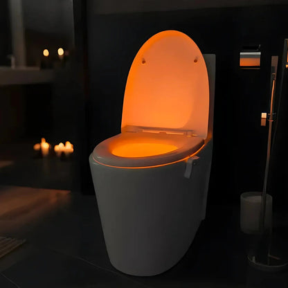 Toilet Night Light with Motion Sensor – 8 Color LED Bathroom Light, Easy Installation, Battery-Powered, Energy-Efficient 2