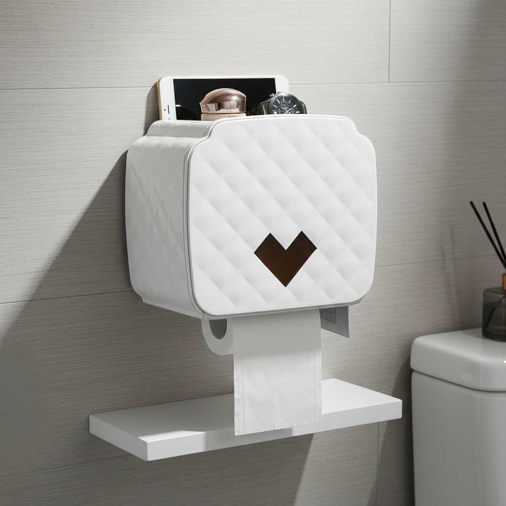 Wall Mounted Toilet Paper Holder with Storage - Pexav