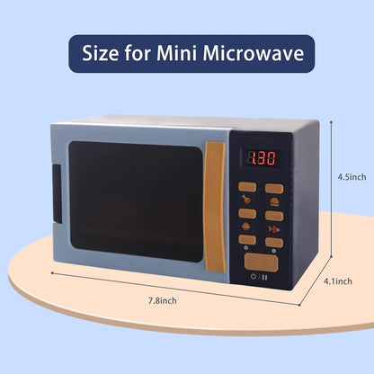 Toy Microwave Oven Playset, Light Effects, Realistic Sounds, Interactive Pretend Cooking, Safe for Ages 3+