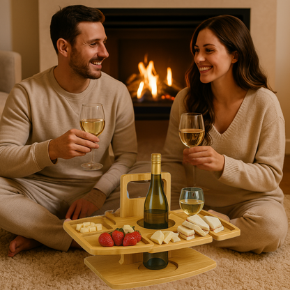 Collapsible Wooden Outdoor Wine Table
