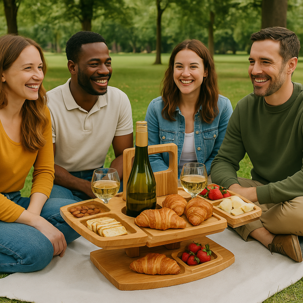 Collapsible Wooden Outdoor Wine Table