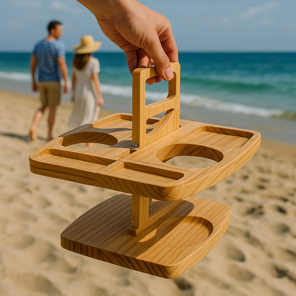 Collapsible Wooden Outdoor Wine Table