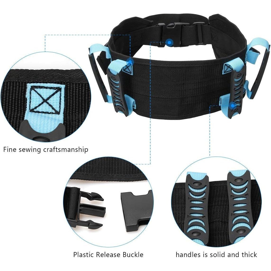 Transfer Belts for Lifting Seniors - Adjustable Gait Waist Belts Transfer Belts Patient Ambulation Walking Aid Belt