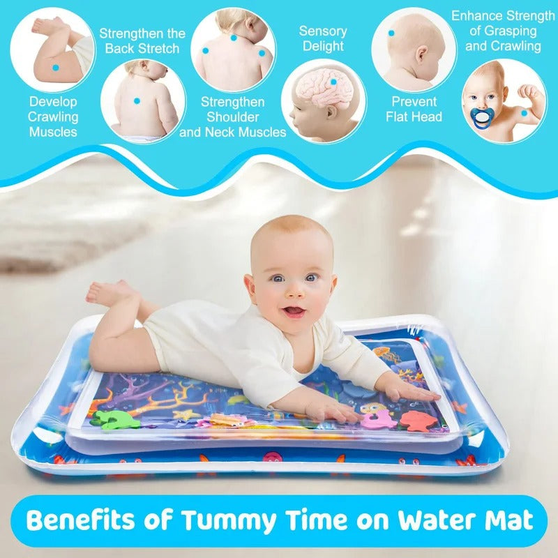 Tummy Time Water Mat, Safe for Babies & Toddlers, Foldable Easy to Clean