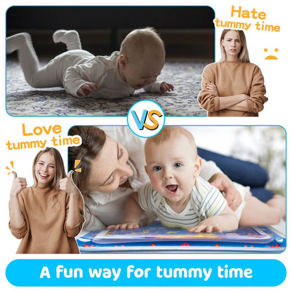 Tummy Time Water Mat, Safe for Babies & Toddlers, Foldable Easy to Clean
