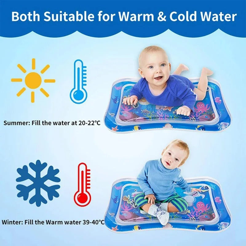 Tummy Time Water Mat, Safe for Babies & Toddlers, Foldable Easy to Clean
